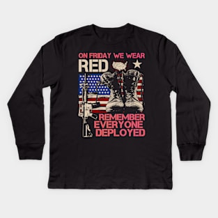 On friday we wear red Kids Long Sleeve T-Shirt